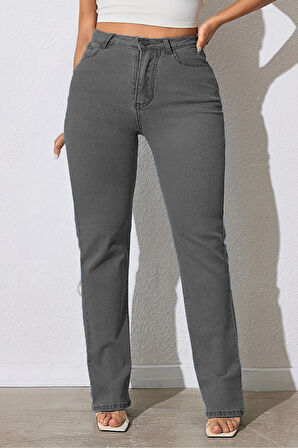 CEDY DENIM - Kadın Büyük Benden Boru Paça Yüksek Bel Regular Fit Likralı Pantolon  C626
