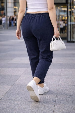 CEDY DENIM - Büyük Beden Likralı, Beli Lastikli Jean Pantolon  C636
