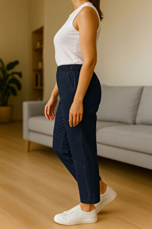 CEDY DENIM - Büyük Beden Likralı, Beli Lastikli Jean Pantolon  C636