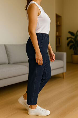 CEDY DENIM - Büyük Beden Likralı, Beli Lastikli Jean Pantolon  C636