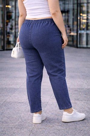 CEDY DENIM - Büyük Beden Likralı, Beli Lastikli Jean Pantolon  C636