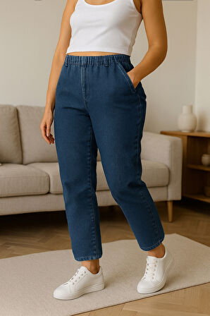 CEDY DENIM - Büyük Beden Likralı, Beli Lastikli Jean Pantolon  C636