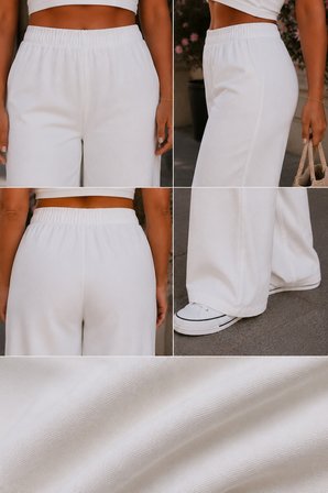 CEDY DENIM- Büyük Beden Likralı Kumaş  Cepsiz Beli Lastikli Palazzo Pantolon  C642 