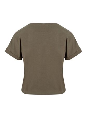 Bisiklet Yaka Basic T-Shirt - Koyu Gri Melanj