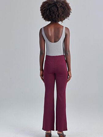 Yüzücü Atlet Kesim Alttan Çıtçıtlı Triko Bodysuit - Gri