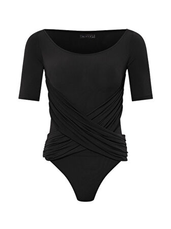 Çapraz Geçişli Bağlamalı Body - Siyah