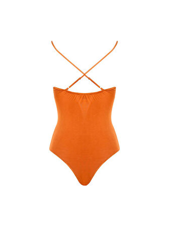 Askı Detaylı Drapeli Body - Taba