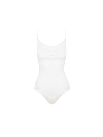 İp Askılı Degaje Yaka Bodysuit - Ekru