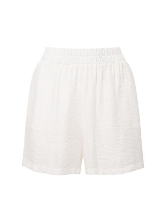 Beli Lastikli Şort - Beyaz