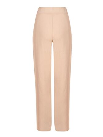 Beli Lastikli Bol Paça Krep Pantolon - Bej
