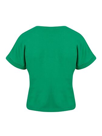 Bisiklet Yaka Basic T-Shirt - Yeşil