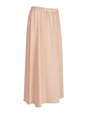 Beli Lastikli Midi Boy Saten Etek - Bej