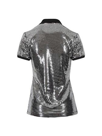 Polo Yaka Pullu T-Shirt - Silver