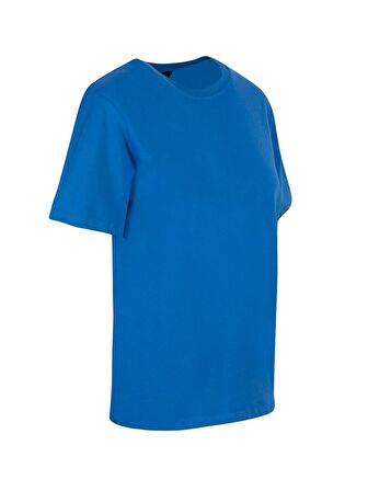 Bisiklet Yaka Oversize T-Shirt - Mavi