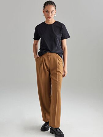 Bisiklet Yaka Oversize T-Shirt - Siyah