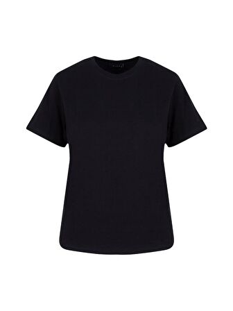 Bisiklet Yaka Oversize T-Shirt - Siyah