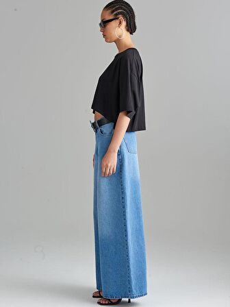 Oversize Crop T-shirt - Siyah