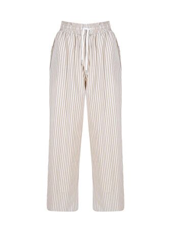 Koton Pantolon - Bej Çizgili