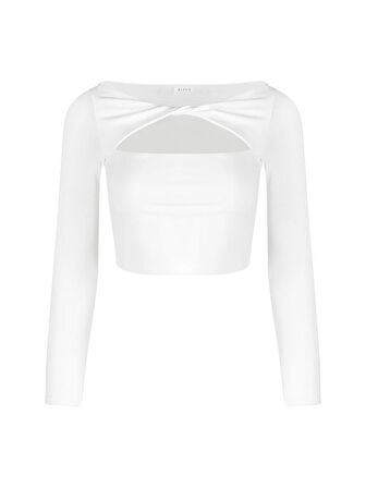 Cut Out Detaylı Uzun Kollu Body - Ekru