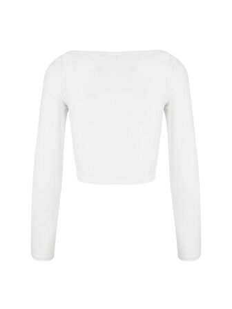 Cut Out Detaylı Uzun Kollu Body - Ekru