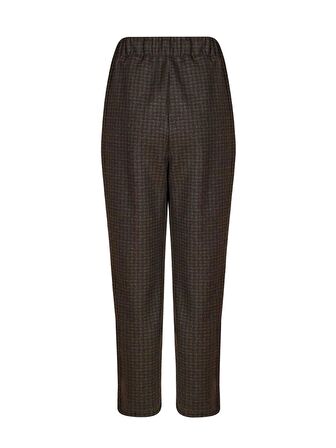 Beli Lastikli Cigarette Pantolon - Kahve