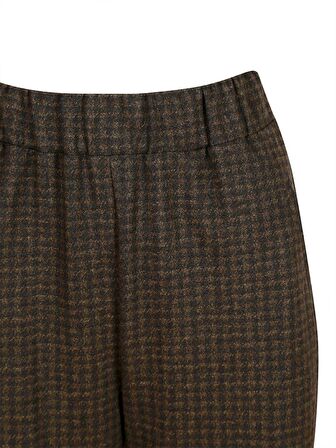 Beli Lastikli Cigarette Pantolon - Kahve