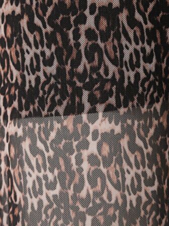 Beli Lastikli Salaş Dökümlü Pantolon - Leopar Desenli