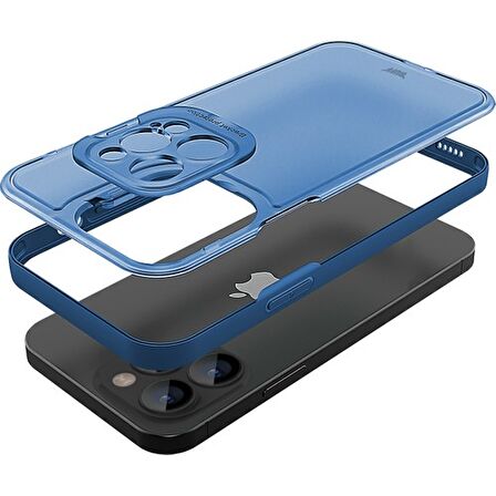 Buff iPhone 13 Pro Max Hybrid Corner Kılıf Blue