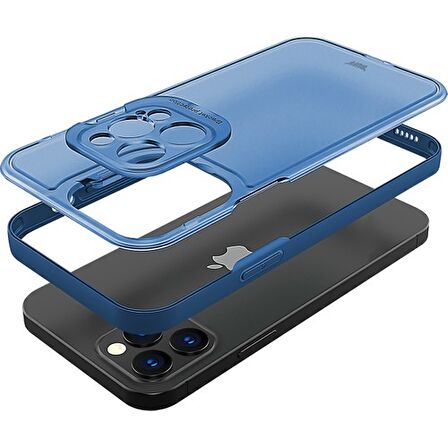 Buff iPhone 12 Pro Max Hybrid Corner Kılıf Blue