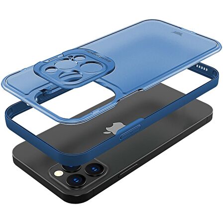 Buff iPhone 12 Pro Hybrid Corner Kılıf Blue