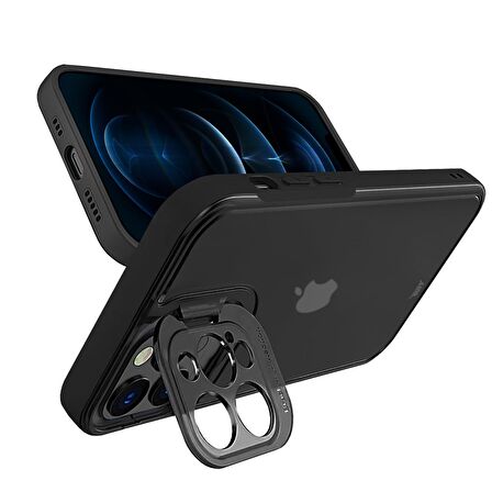 Buff iPhone 12 Pro ile Uyumlu Hybrid Corner Kılıf Black