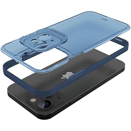 Buff iPhone 13 Hybrid Corner Kılıf Blue