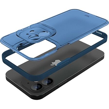 Buff iPhone 12 Hybrid Corner Kılıf Blue