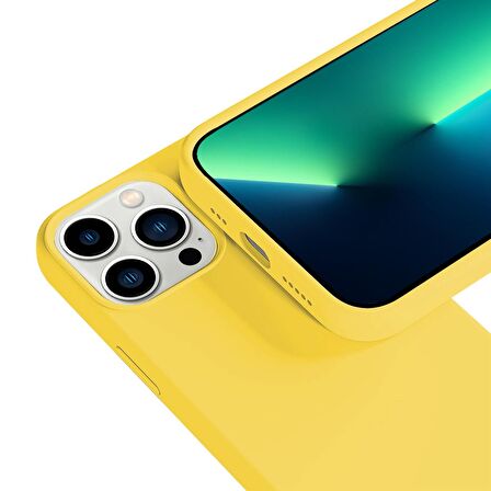 Buff iPhone 13 Pro Max Rubber S Kılıf Yellow