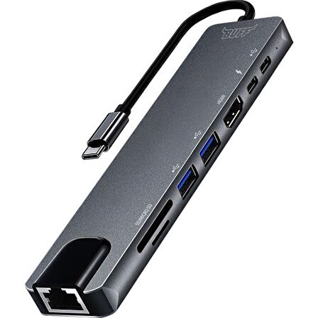 Buff Type C USB 8 In 1 Hub Çoklayıcı Adaptör