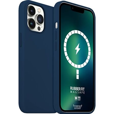 Buff iPhone 13 Pro Max MagSafe Rubber Fit Kılıf Navy Blue