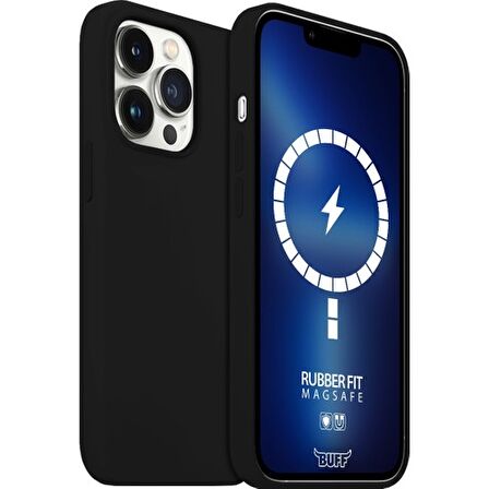 Buff iPhone 13 Pro MagSafe Rubber Fit Kılıf Black