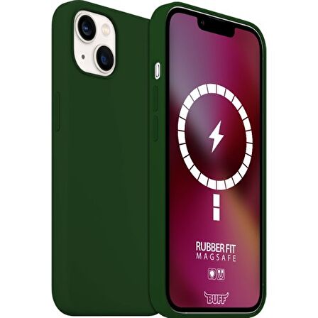 Buff iPhone 13 MagSafe Rubber Fit Kılıf Dark Green