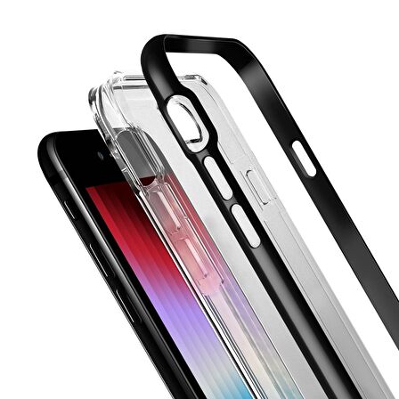 Buff iPhone Se 2022 ile Uyumlu Air Bumper Kılıf Black