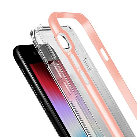 Buff iPhone Se 2022 ile Uyumlu Air Bumper Kılıf Rose Gold