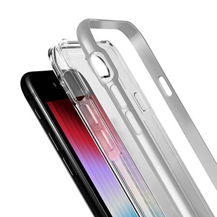 Buff iPhone Se 2022 Air Bumper Kılıf Silver