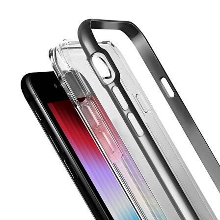 Buff iPhone Se 2022 ile Uyumlu Air Bumper Kılıf Space Gray
