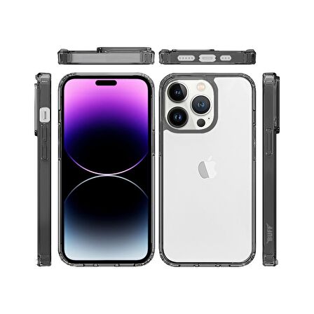 Buff iPhone 14 Pro Max Air Hybrid Kılıf Smoke Black
