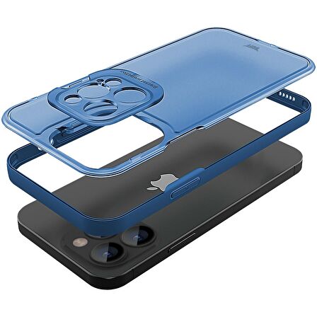 Buff iPhone 14 Pro Hybrid Corner Kılıf Mavi