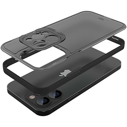 Buff iPhone 14 Pro Max Hybrid Corner Kılıf Siyah