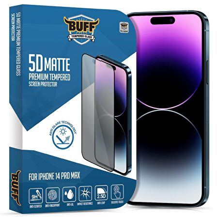 Buff iPhone 14 Pro Max 5D Matte Ekran Koruyucu