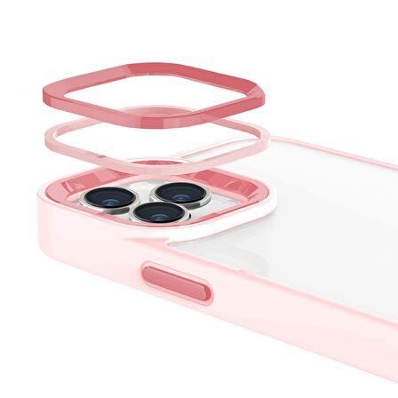 Buff iPhone 13 Pro Max New Air Bumper Kılıf Pink