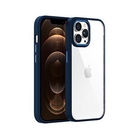Buff iPhone 12 Pro Max New Air Bumper Kılıf Blue