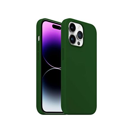 Buff iPhone 14 Pro Max Rubber Fit Kılıf Dark Green