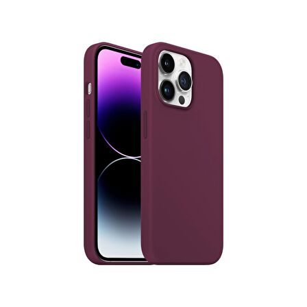 Buff iPhone 14 Pro Max Rubber Fit Kılıf Plum